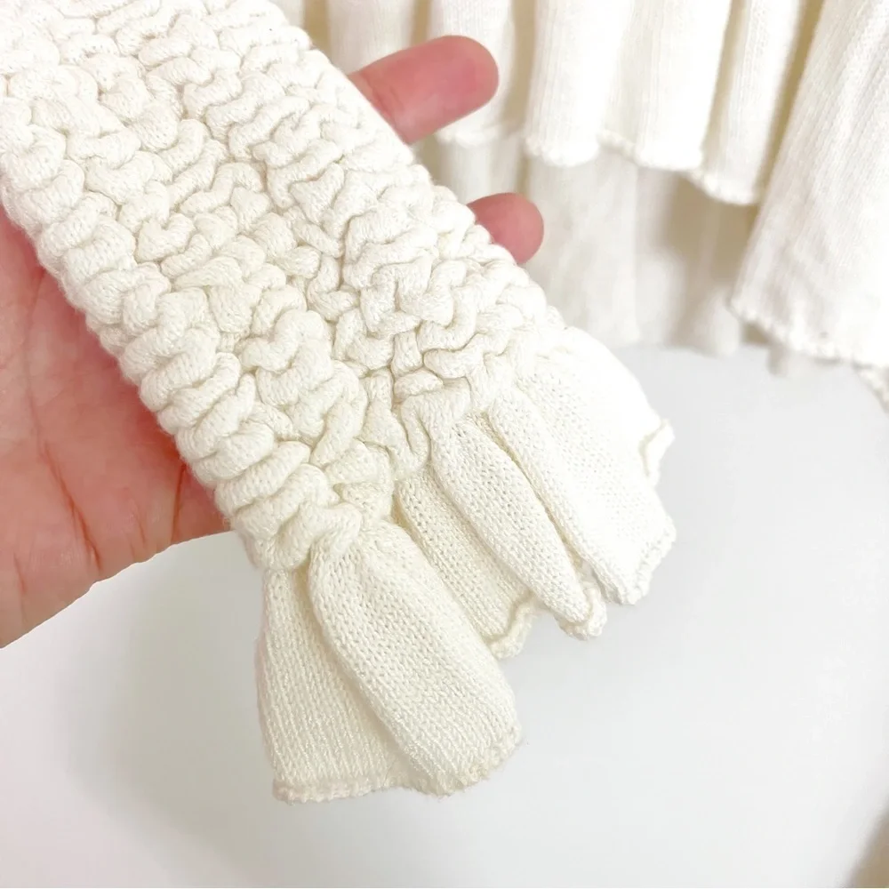 BOGO! Free People Free Spirit Smocked Peplum Pullover Sweater Cream XS